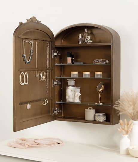 Kate and Laurel Arendahl Jewelry MDF Mirror Cabinet